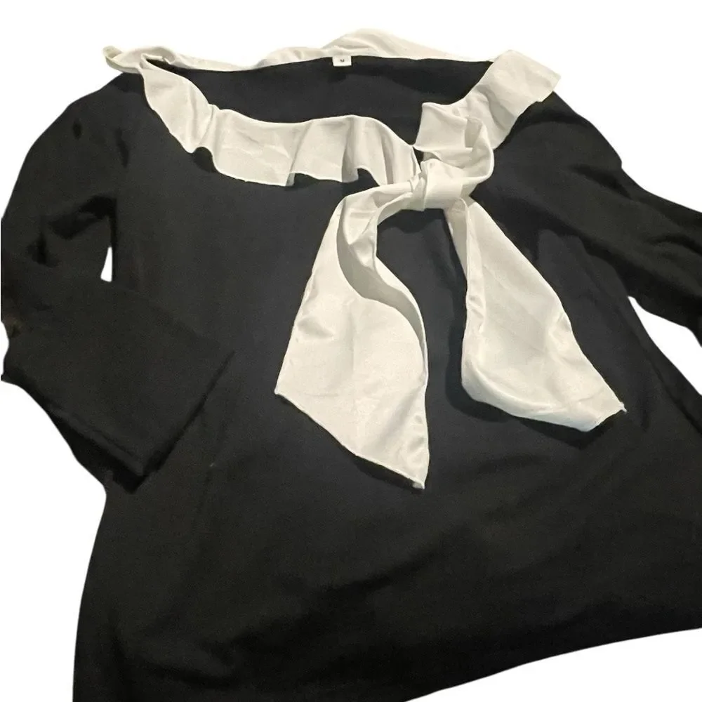 Michael Kors size small top  Black and White Ruffle Blouse like new see pics